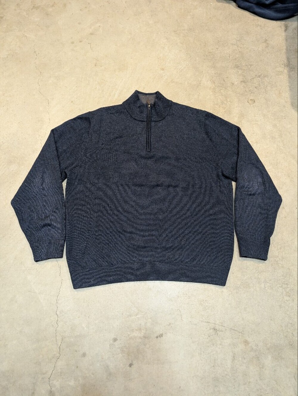 Brooks Brothers Navy Zip Mock Neck Sweater